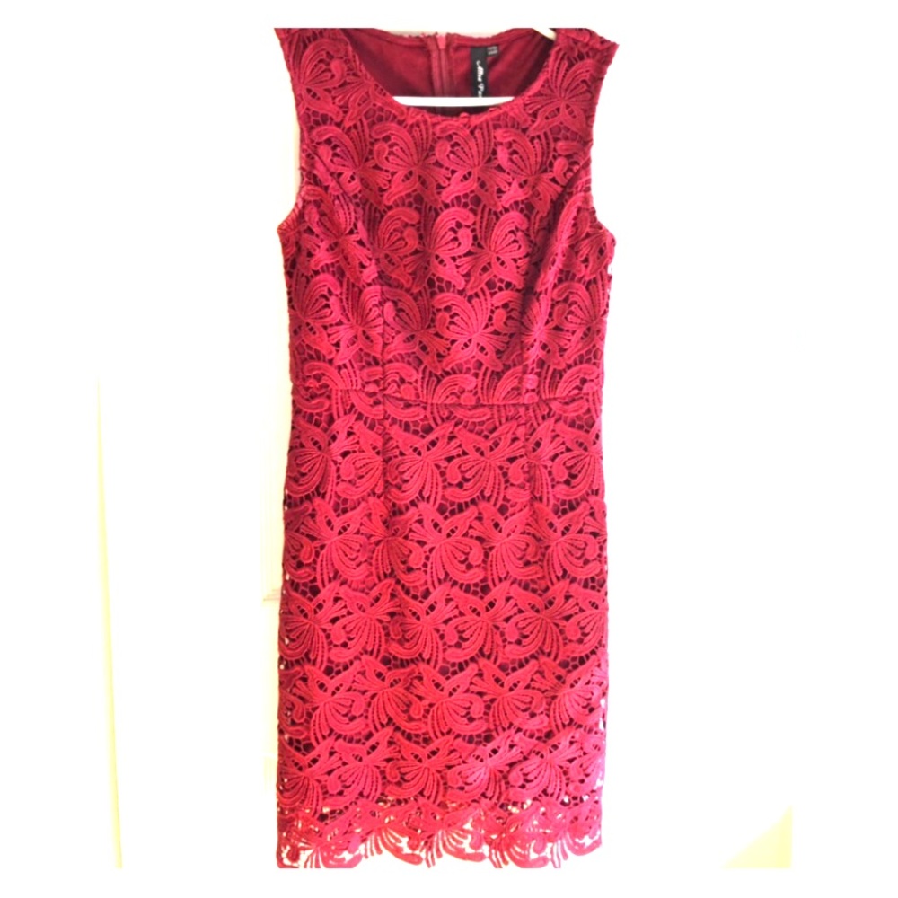 Burgundy lace dress